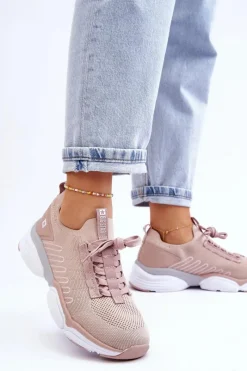 Best Damskie Wsuwane Buty Sportowe Memory Foam System Big Star LL274A141 Nude Damskie Buty Sportowe Big Star|Sneakersy Damskie