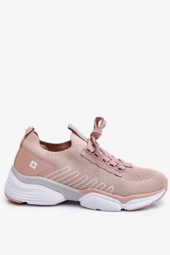 Best Damskie Wsuwane Buty Sportowe Memory Foam System Big Star LL274A141 Nude Damskie Buty Sportowe Big Star|Sneakersy Damskie