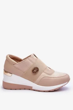 New Damskie Wsuwane Buty Sportowe Beżowe Jonas Damskie Sneakersy Damskie