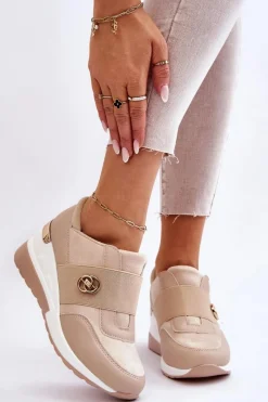 New Damskie Wsuwane Buty Sportowe Beżowe Jonas Damskie Sneakersy Damskie