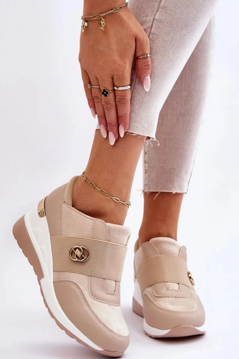 New Damskie Wsuwane Buty Sportowe Beżowe Jonas Damskie Sneakersy Damskie