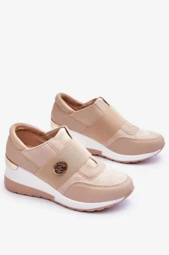 New Damskie Wsuwane Buty Sportowe Beżowe Jonas Damskie Sneakersy Damskie