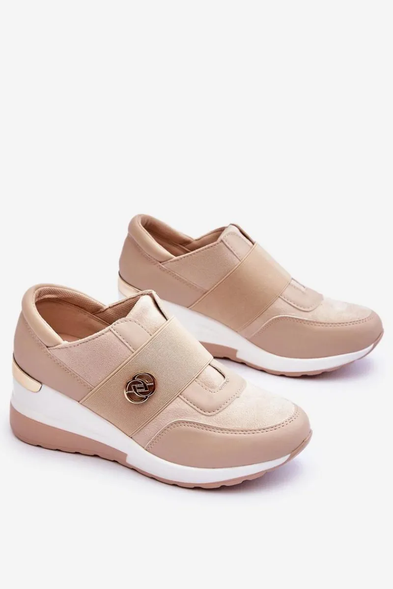 New Damskie Wsuwane Buty Sportowe Beżowe Jonas Damskie Sneakersy Damskie