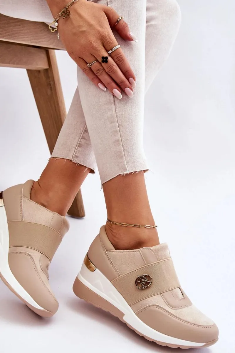 New Damskie Wsuwane Buty Sportowe Beżowe Jonas Damskie Sneakersy Damskie