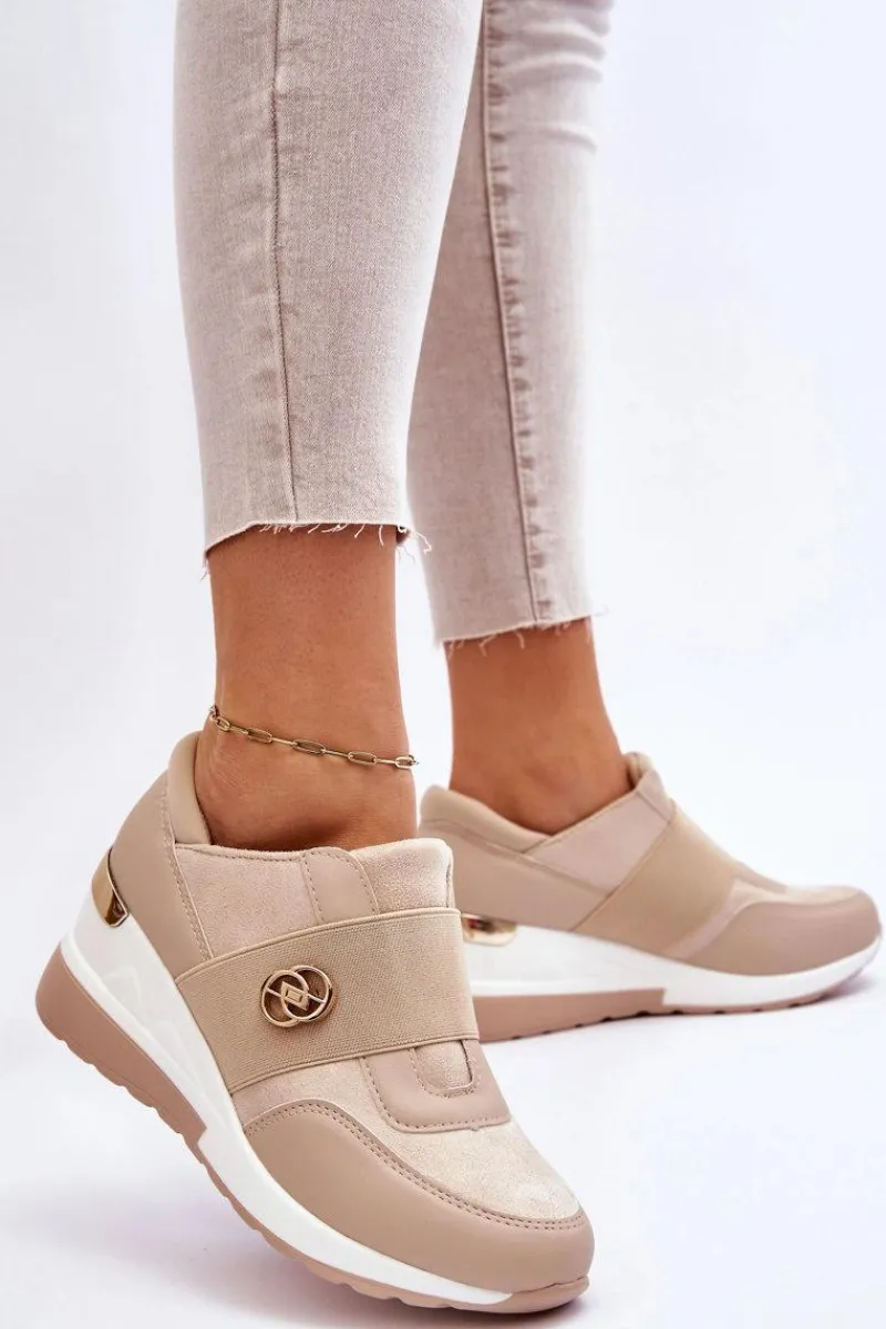 New Damskie Wsuwane Buty Sportowe Beżowe Jonas Damskie Sneakersy Damskie