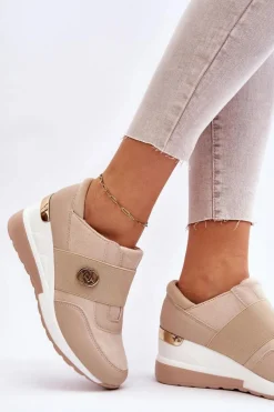 New Damskie Wsuwane Buty Sportowe Beżowe Jonas Damskie Sneakersy Damskie