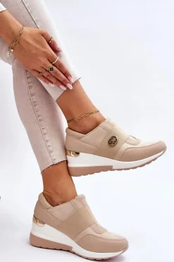 New Damskie Wsuwane Buty Sportowe Beżowe Jonas Damskie Sneakersy Damskie