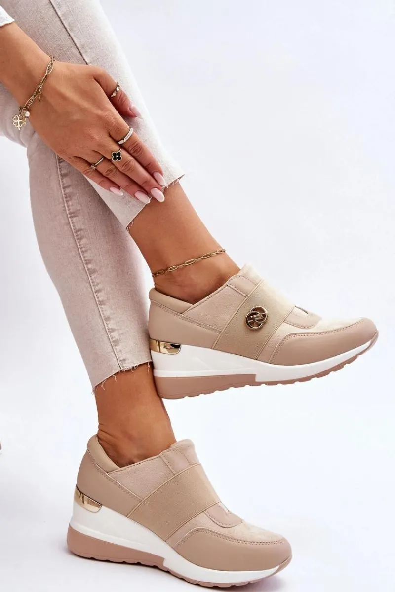 New Damskie Wsuwane Buty Sportowe Beżowe Jonas Damskie Sneakersy Damskie