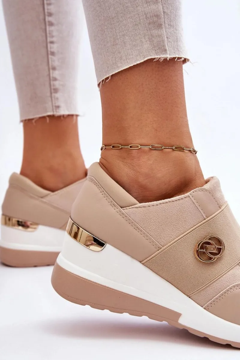 New Damskie Wsuwane Buty Sportowe Beżowe Jonas Damskie Sneakersy Damskie