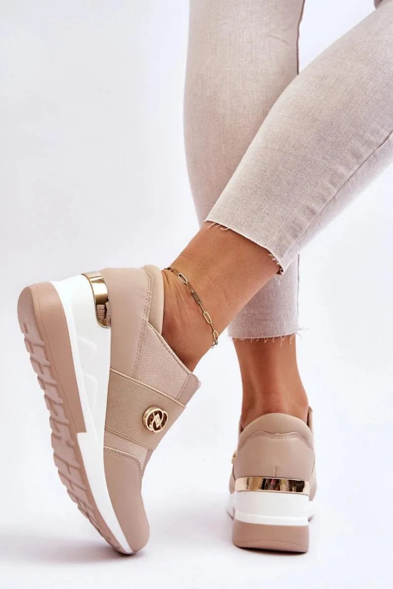 New Damskie Wsuwane Buty Sportowe Beżowe Jonas Damskie Sneakersy Damskie