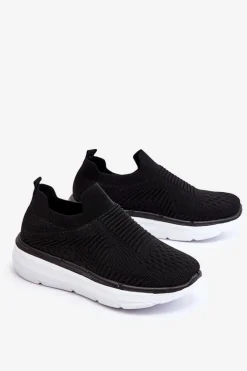 Sale Boto Damskie Wsuwane Buty Sportowe Czarne Ferive Czarny