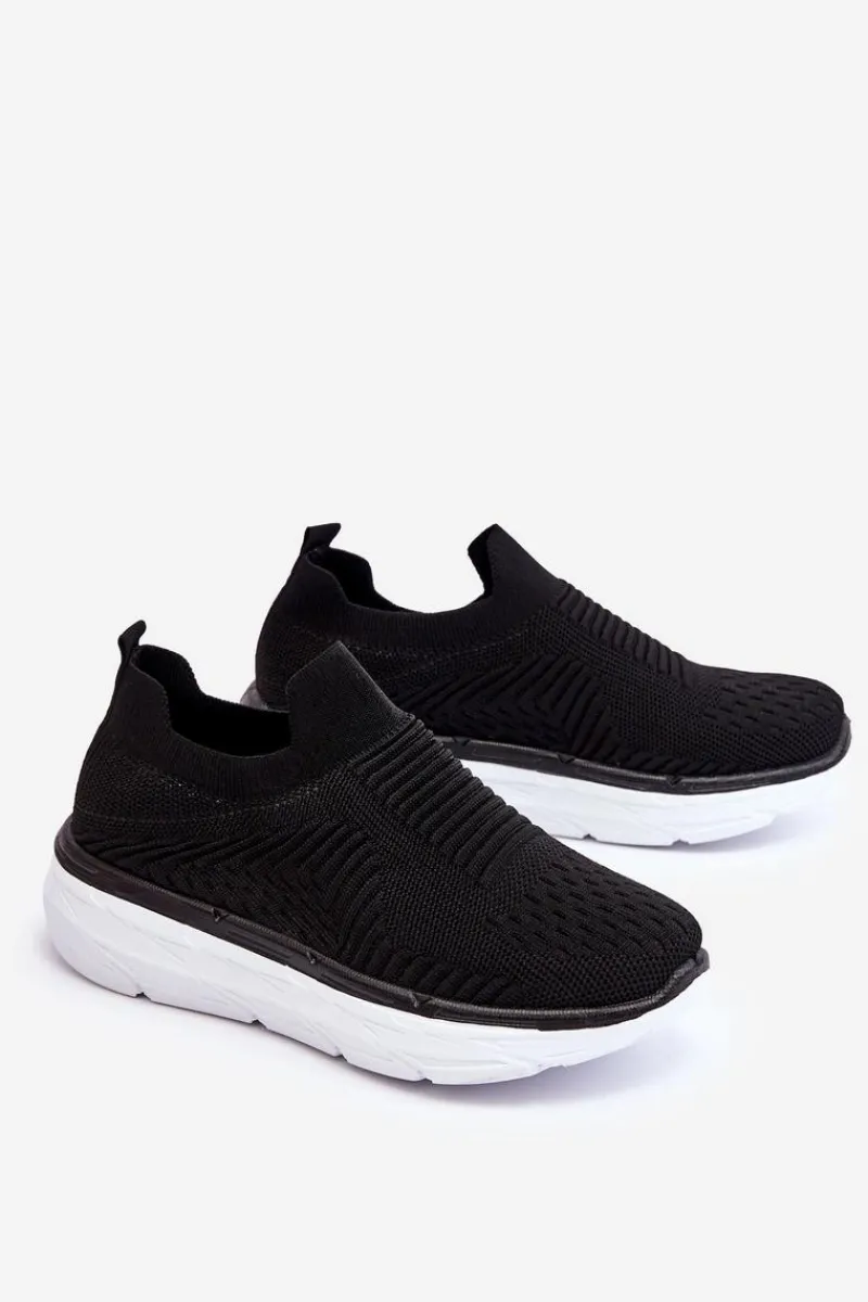 Sale Boto Damskie Wsuwane Buty Sportowe Czarne Ferive Czarny