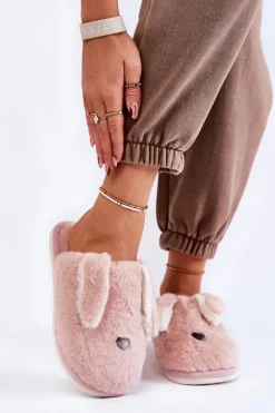 New Boto Damskie Wsuwane Futrzane Papcie Jasnofioletowe Remmi