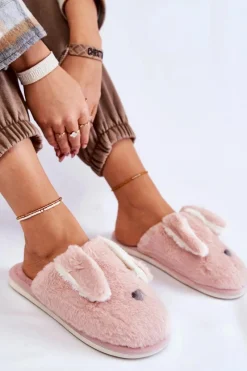 New Boto Damskie Wsuwane Futrzane Papcie Jasnofioletowe Remmi