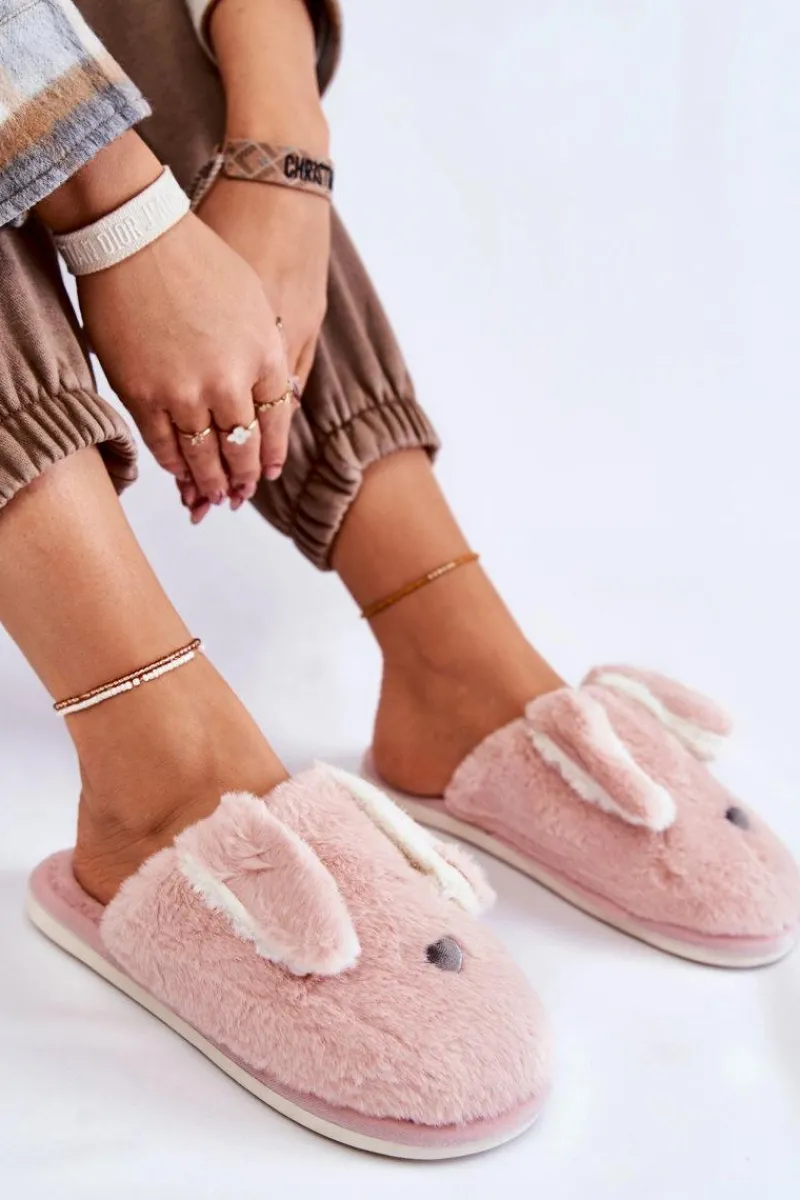 New Boto Damskie Wsuwane Futrzane Papcie Jasnofioletowe Remmi