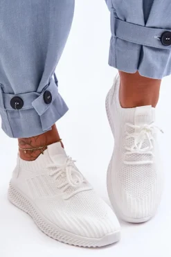 Buty Sportowe Na Platformie|Sneakersy Damskie></noscript>Boto Damskie Wsuwane Materiałowe Buty Sportowe Białe Zauna
