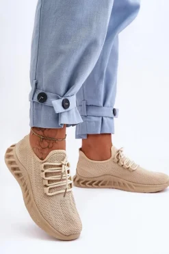 Buty Sportowe Na Platformie|Sneakersy Damskie>Boto Damskie Wsuwane Materiałowe Sneakersy Beżowe Venett