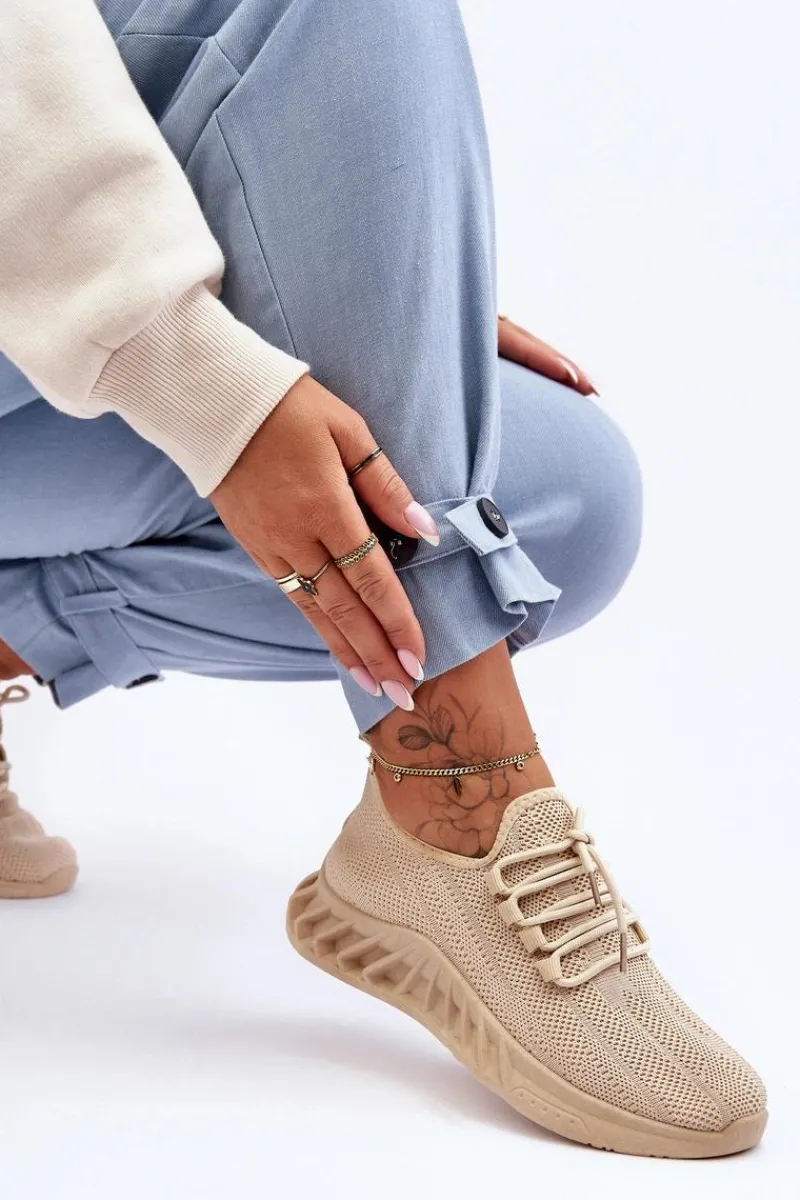 Buty Sportowe Na Platformie|Sneakersy Damskie>Boto Damskie Wsuwane Materiałowe Sneakersy Beżowe Venett
