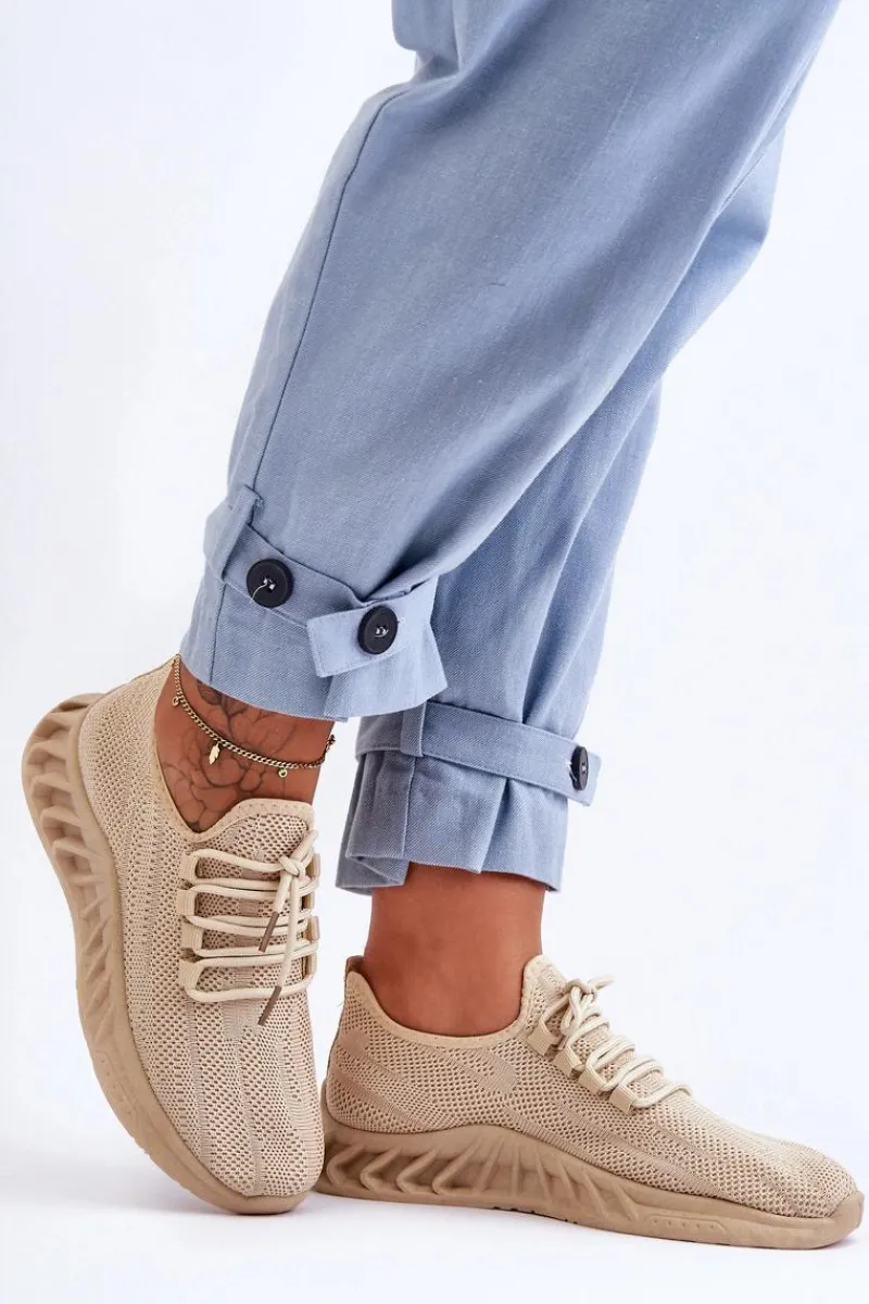 Buty Sportowe Na Platformie|Sneakersy Damskie>Boto Damskie Wsuwane Materiałowe Sneakersy Beżowe Venett