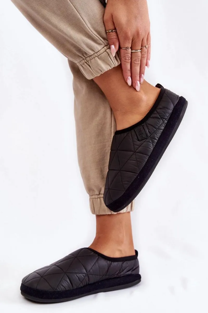 Best Damskie Wsuwane Papcie Big Star KK274606 Czarne Damskie Kapcie Klasyczne