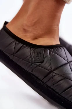 Best Damskie Wsuwane Papcie Big Star KK274606 Czarne Damskie Kapcie Klasyczne