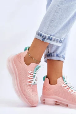 Clearance GOE Damskie Wsuwane Skarpetkowe Buty JJ2N4081 Jasnoróżowe