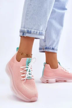 Clearance GOE Damskie Wsuwane Skarpetkowe Buty JJ2N4081 Jasnoróżowe