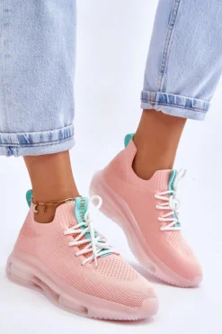 Clearance GOE Damskie Wsuwane Skarpetkowe Buty JJ2N4081 Jasnoróżowe