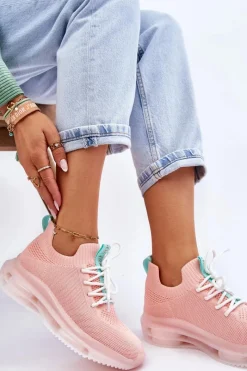 Clearance GOE Damskie Wsuwane Skarpetkowe Buty JJ2N4081 Jasnoróżowe