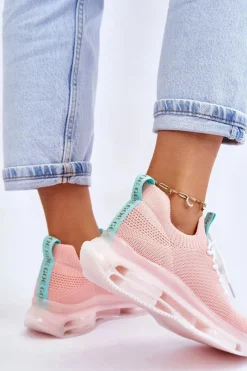 Clearance GOE Damskie Wsuwane Skarpetkowe Buty JJ2N4081 Jasnoróżowe