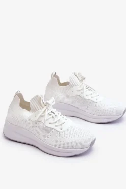 New Damskie Wsuwane Sneakersy LL2R4031C Białe Damskie Buty Sportowe Na Platformie|Sneakersy Damskie