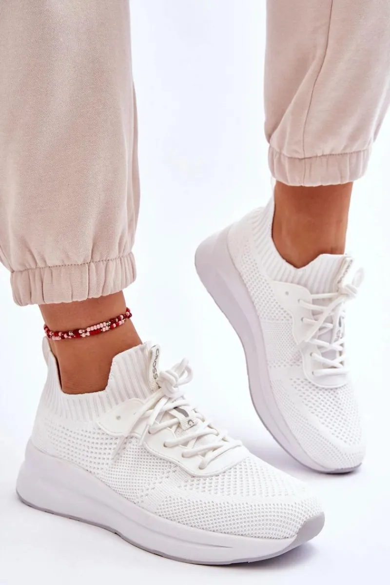 New Damskie Wsuwane Sneakersy LL2R4031C Białe Damskie Buty Sportowe Na Platformie|Sneakersy Damskie