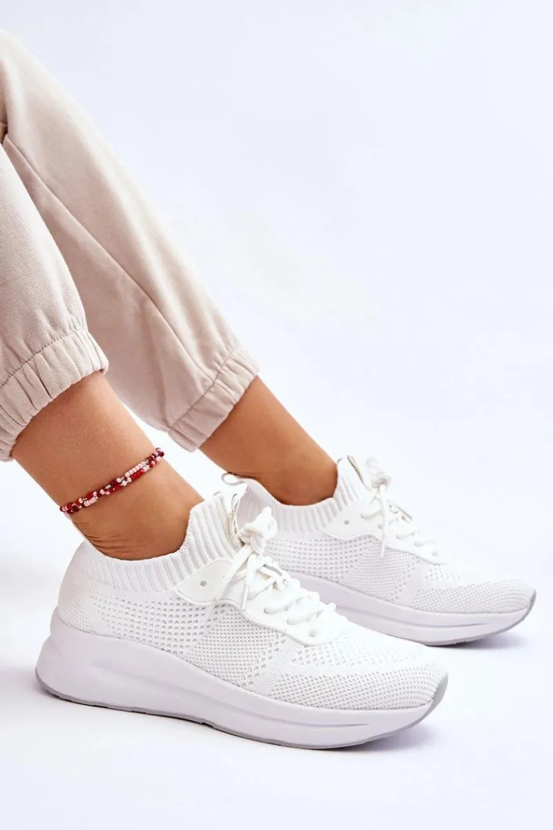 New Damskie Wsuwane Sneakersy LL2R4031C Białe Damskie Buty Sportowe Na Platformie|Sneakersy Damskie