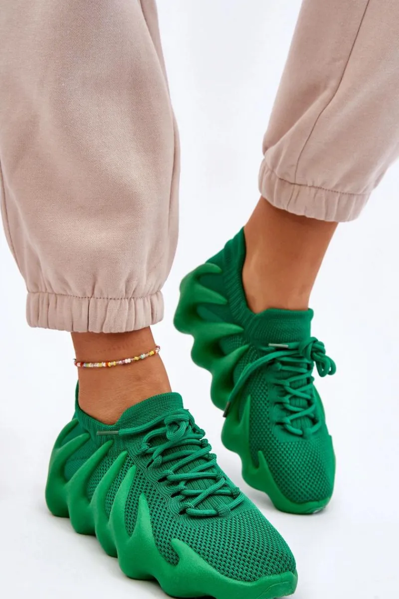 Sneakersy Damskie>Boto Damskie Wsuwane Sneakersy Zielone Myles