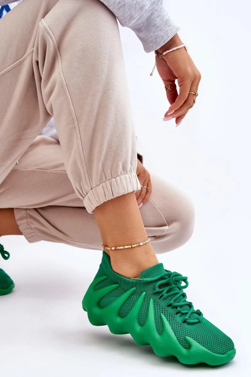 Sneakersy Damskie>Boto Damskie Wsuwane Sneakersy Zielone Myles