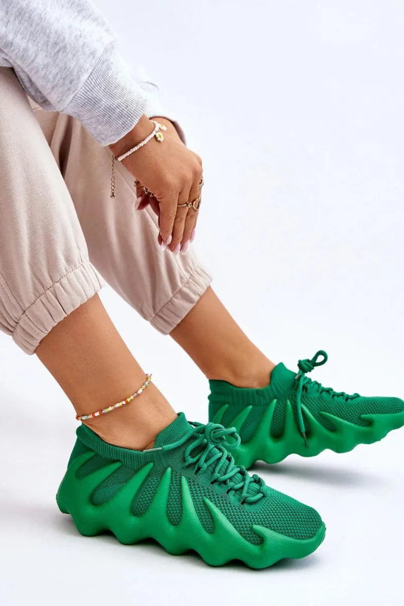 Sneakersy Damskie>Boto Damskie Wsuwane Sneakersy Zielone Myles