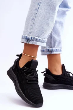 Outlet Damskie Wsuwane Sneakersy Big Star LL274711 Czarne Damskie Buty Sportowe Na Platformie|Buty Sportowe Big Star