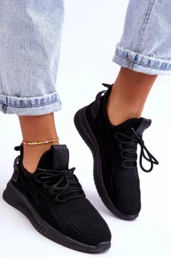 Outlet Damskie Wsuwane Sneakersy Big Star LL274711 Czarne Damskie Buty Sportowe Na Platformie|Buty Sportowe Big Star