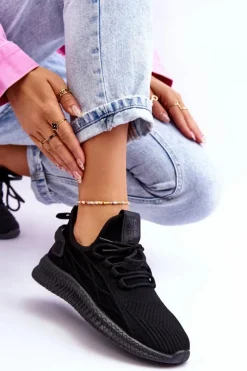 Outlet Damskie Wsuwane Sneakersy Big Star LL274711 Czarne Damskie Buty Sportowe Na Platformie|Buty Sportowe Big Star