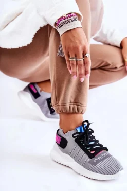 Buty Sportowe Na Platformie|Sneakersy Damskie>Boto Damskie Wsuwane Sportowe Buty Sneakersy Szare Klayra Szary