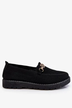 Best Boto Damskie Wsuwane Tenisówki Slip-On Z Ozdobą Czarne Alena