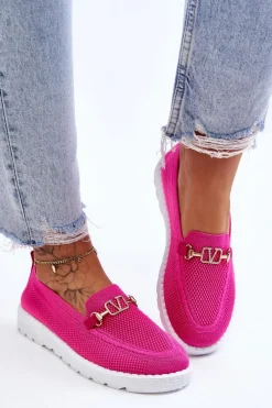 Trampki Damskie Slip-On|Trampki Damskie Niskie>Boto Damskie Wsuwane Tenisówki Slip-On Z Ozdobą Fuksja Alena