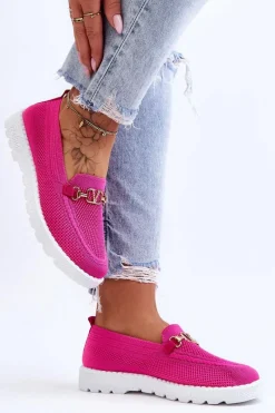 Trampki Damskie Slip-On|Trampki Damskie Niskie>Boto Damskie Wsuwane Tenisówki Slip-On Z Ozdobą Fuksja Alena