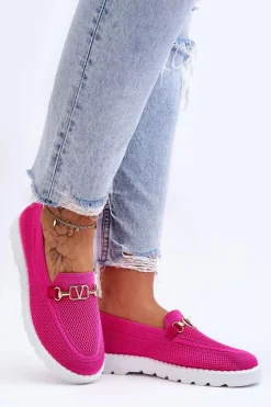 Trampki Damskie Slip-On|Trampki Damskie Niskie></noscript>Boto Damskie Wsuwane Tenisówki Slip-On Z Ozdobą Fuksja Alena