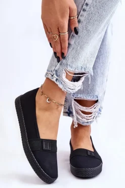 Best Damskie Wsuwane Tenisówki Big Star LL274200 Czarne Damskie Trampki Damskie Slip-On|Trampki Damskie Big Star