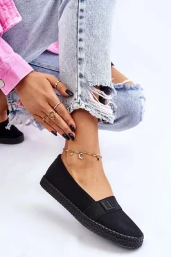 Best Damskie Wsuwane Tenisówki Big Star LL274200 Czarne Damskie Trampki Damskie Slip-On|Trampki Damskie Big Star