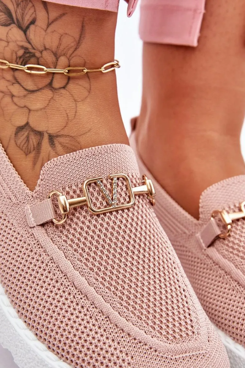 Trampki Damskie Slip-On|Trampki Damskie Niskie>Boto Damskie Wsuwane Tenisówki Slip-On Z Ozdobą Różowe Alena