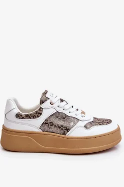 Sale GOE Damskie Wygodne Buty Sportowe LL2N4052 Biało-Beżowe