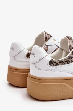 Sale GOE Damskie Wygodne Buty Sportowe LL2N4052 Biało-Beżowe