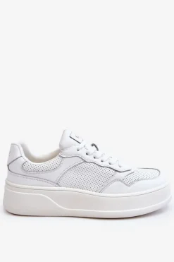 Best GOE Damskie Wygodne Buty Sportowe LL2N4054 Biało-Beżowe